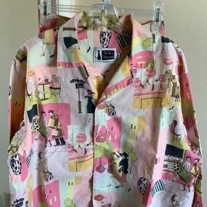 The Cats Pajamas Vintage Shopping 2-Piece PJ Set Size Medium